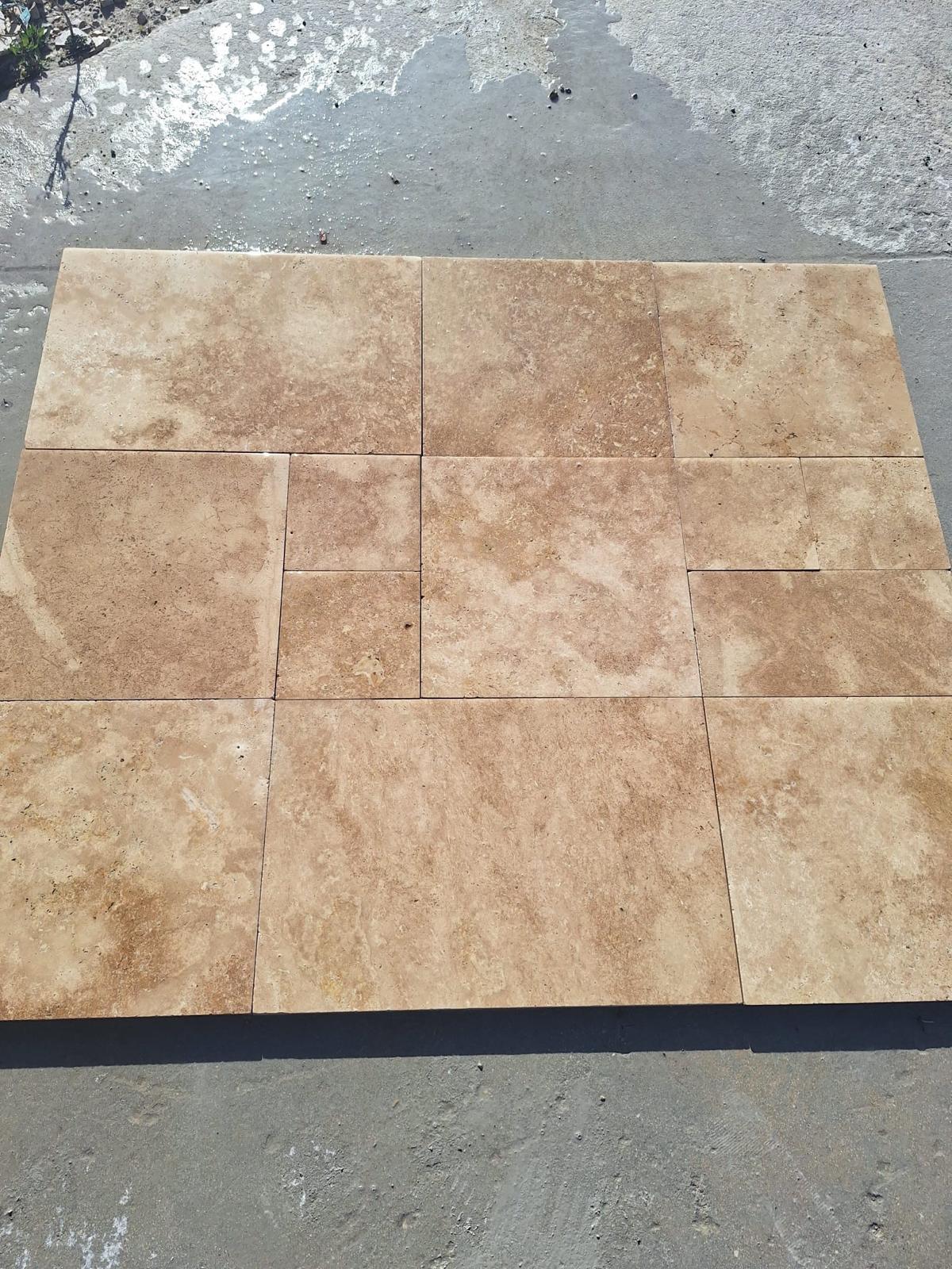 Medium Walnut Travertine Stock French Pattern